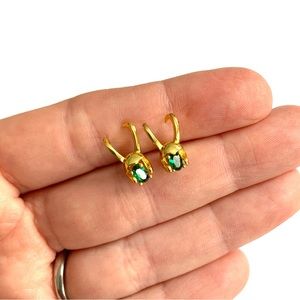 Loki god of Mischief Gold Earrings